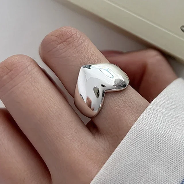 Women's Handmade Irregular Strip 925 Sterling Silver Ring