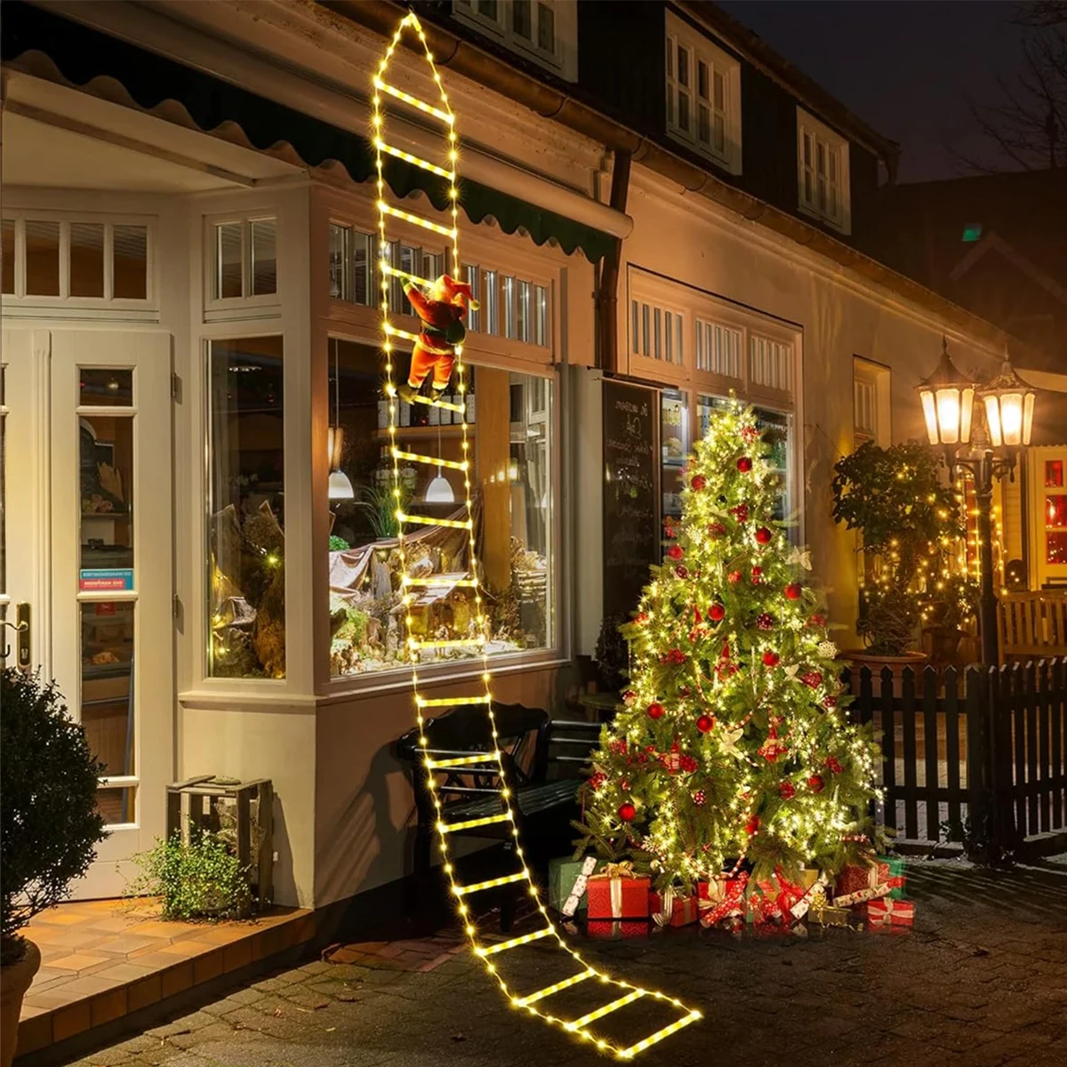 Escalera de escalada de Papá Noel de 3M, decoración navideña al aire libre, adorno de árbol de Navidad para el jardín del hogar, regalo de Año Nuevo, decoración de árbol de Navidad