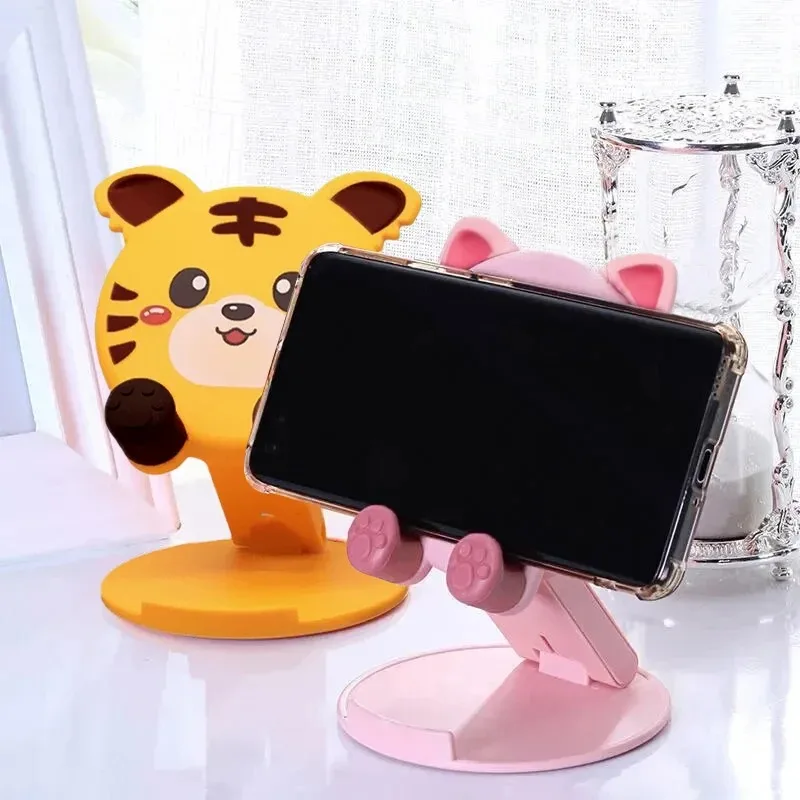 1pc Cartoon Mobile Phone Bracket Lifting Folding Bracket Flat Universal Multifunctional Desktop Lazy Bracket Phone Holder - view 3