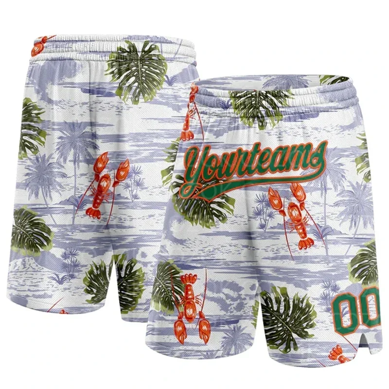 Custom Coconut tree Authentic Basketball Shorts 3D Printed Men Shorts Your Name Mumber Quick Drying Beach Shorts