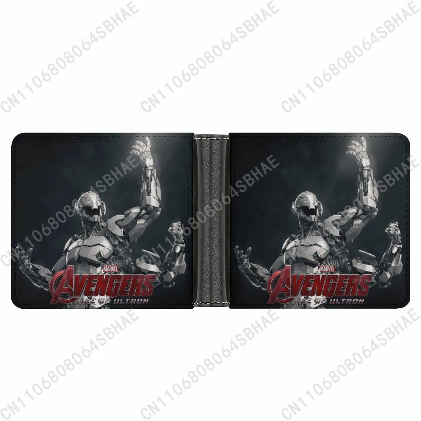 

Marvel Ultron Trendy Leather Wallet Teenage Male Woman Personalized Slim Credit Card Holder Small Purse Daily Use Cosplay