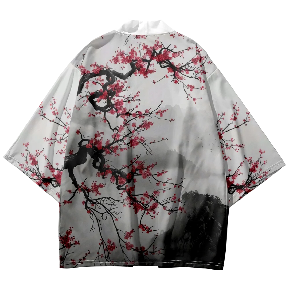 일본 기모노 남성 빈티지 꽃무늬 셔츠 의류 하라주쿠 카디건 남성용 전통 하오리 기모노 여성용