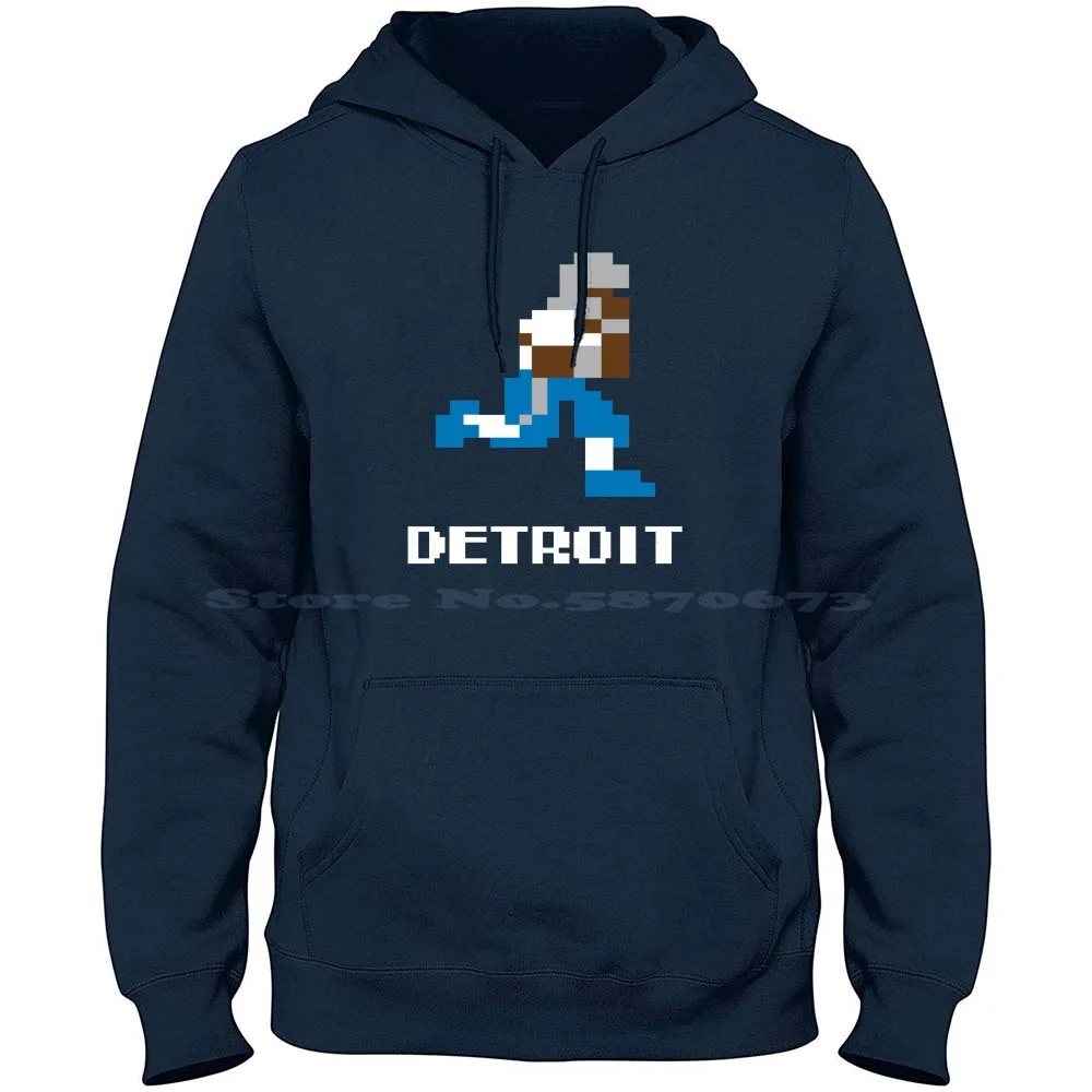8 Bit Detroit Football 1 100% Cotton Hoodie T Shirt Football Matt Stafford Calvin Johnson Barry Sanders Golden Tate Marvin