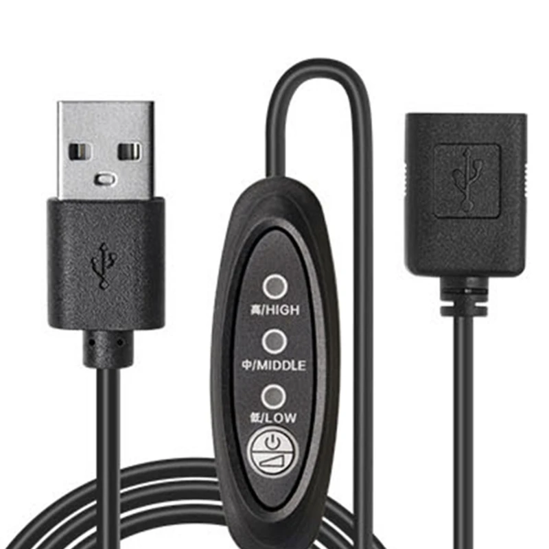 5V USB Extension รีโมทคอนโทรล 3 ความเร็วปรับสายไฟสําหรับ USB พัดลมเพดาน USB ไฟ LED โคมไฟพัดลมควบคุมความเร็วสาย