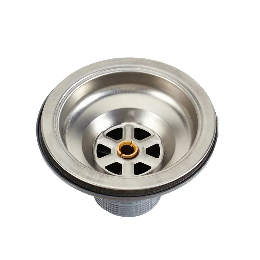 Stainless Steel Sink Drain Strainer for Kitchen and Bathroom Waste Filter Easy to Clean 11CM Silver Sink Filter