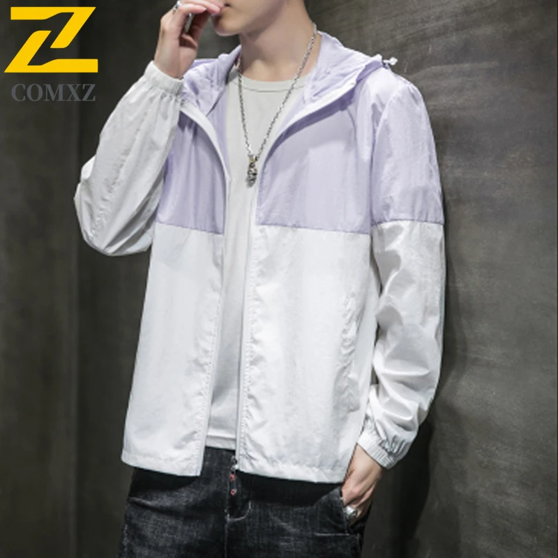 UV Sun protection Coat Men Summer Casual contrast Color Ultra Light Skin Windbreaker Women Outdoor Camping Fishing Hooded Coat