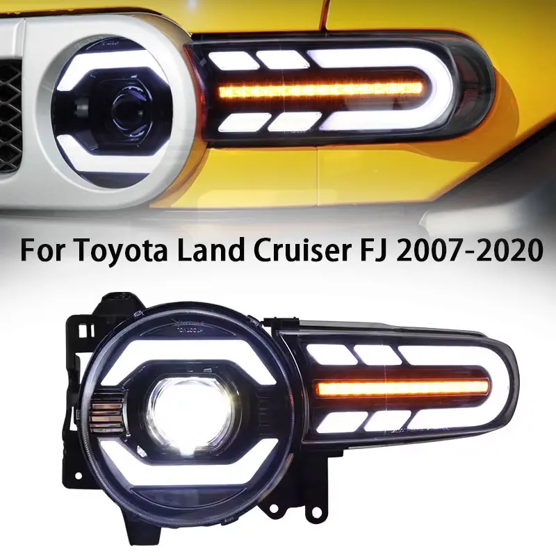 

Передняя фара для Toyota LAND CRUISER FJ светодиодный фара 2007-20 фары Sienna DRL сигнал поворота Дальний свет автомобильные аксессуары