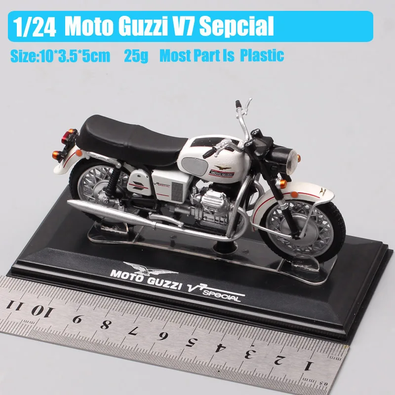 1:24 Scale Classic Moto Guzzi V7 Special 1970 Motorcycle Diecasts & Toy Vehicles Sports Bike Model Miniatures Hobby Gift White