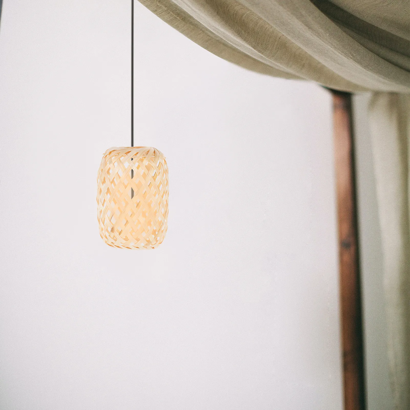4Pcs Decorative Bamboo Lampshade Handwoven Miniature Lantern Shade Soft Glow Diffuser Versatile Home Decor Party Centerpiece DIY