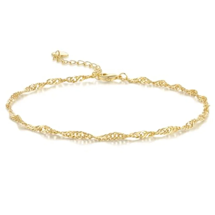 14K Gold Anklets Fo…