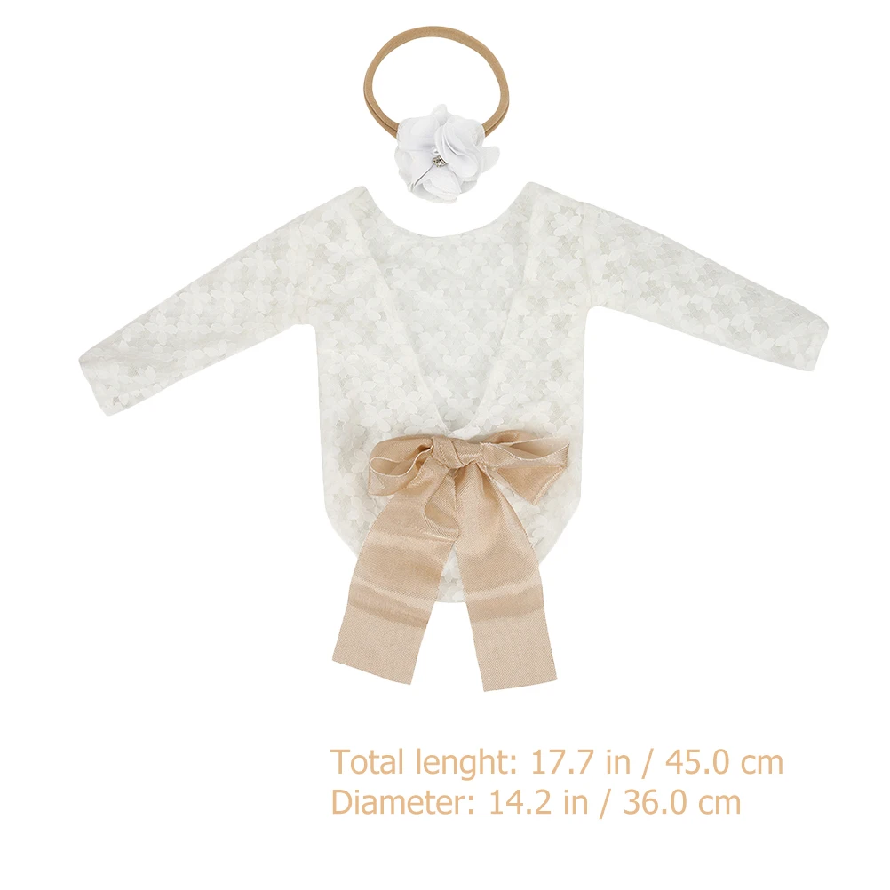 

1 set Headband Bow Lace Clothes Hairband Newborn Baby Girl Photoshoot Outfits Party Gift for Christmas Halloween Skin-Friendly