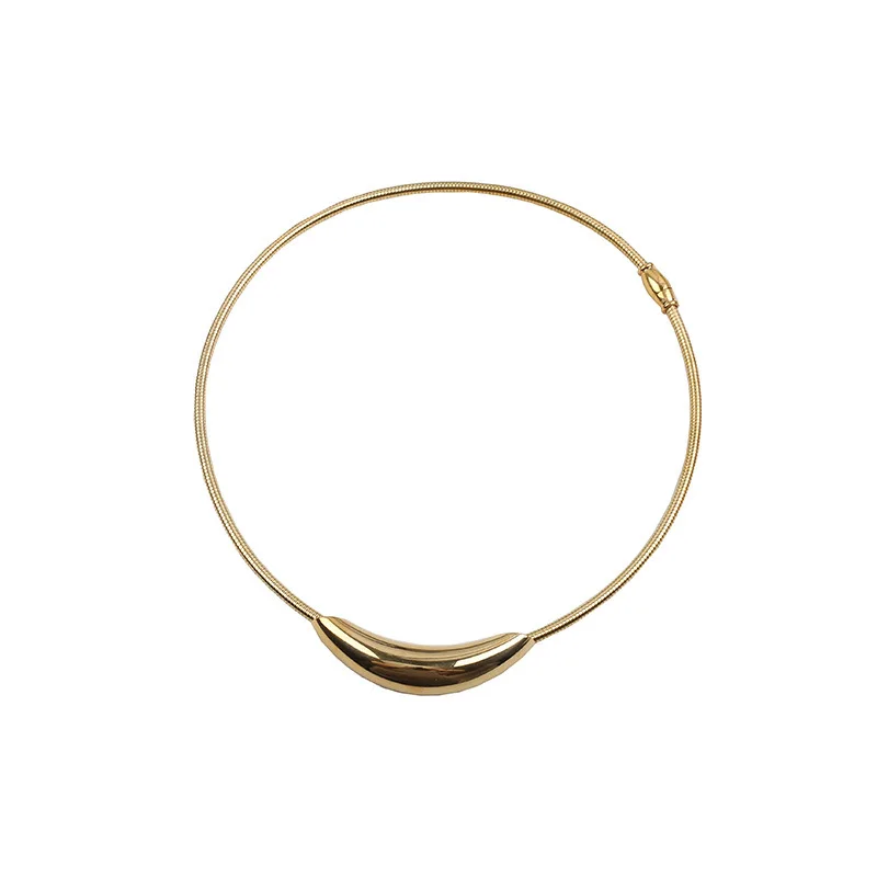 ZAKOL French Trendy Design Metal Tube Snake Bone Chain Collar For Women Men Personality Stainless Steel Choker Party Jewelry image 6