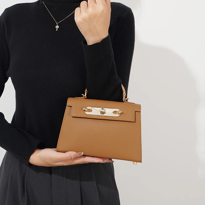 Louis Levane Split Leather Luxury Designer Mini Handbags With Top Handle Small Size Classic Purse And Handbag