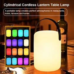 Luz LED de ambiente, lámpara de mesa inalámbrica impermeable, Control remoto inteligente, lámpara LED RGB para acampar, lámpara de noche portátil para decoración de habitación