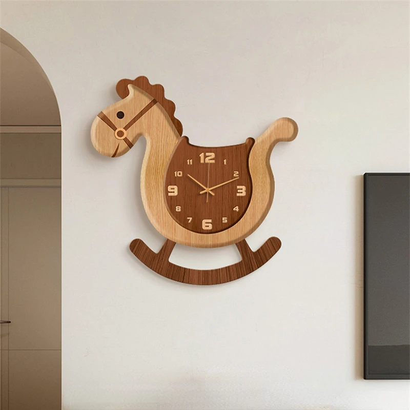 Pony Wall Clock No Punching Required Cartoon Creative Cuteness Dining Room Decor настенных часов reloj de pared ساعة الحاءط