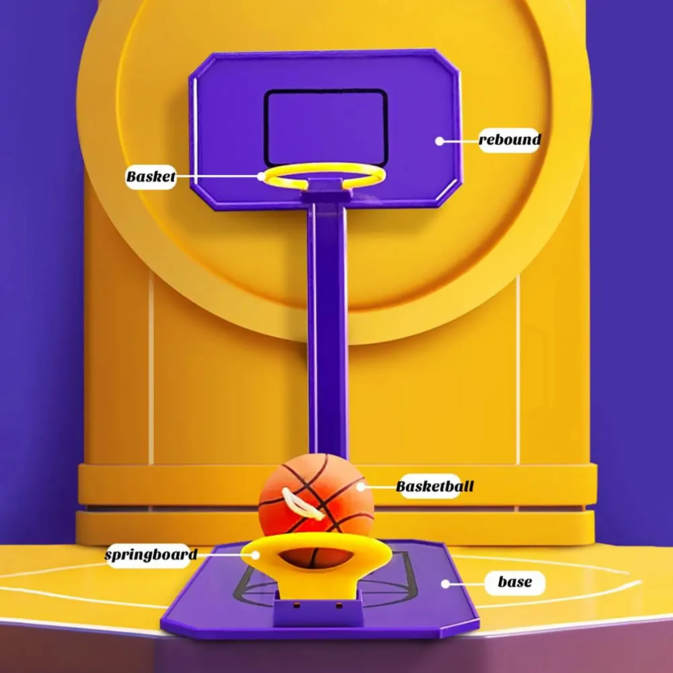 1pc Children Interactive Educational Toy Creative Desktop Basketball Game Machine, Mini Basketball Hoop Toy, Indoor Leisure Toy