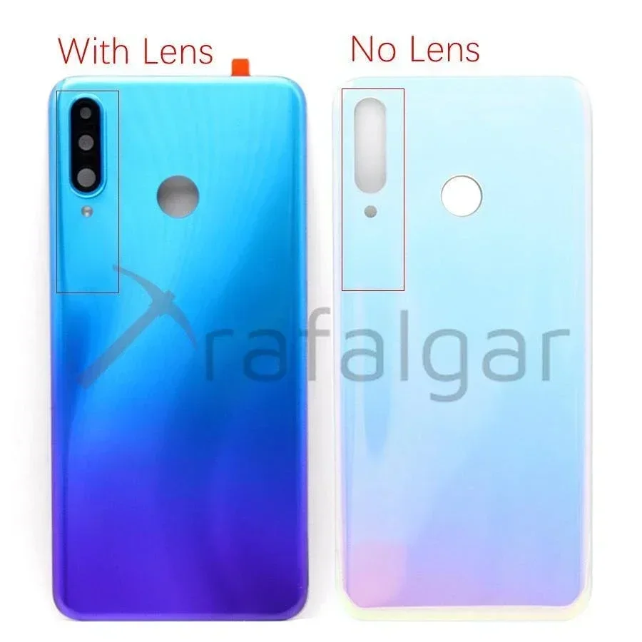 Tapa trasera de batería para Huawei P30 Lite carcasa trasera de vidrio con lente de cámara para Huawei Nova 4e tapa trasera + adhesivo 4