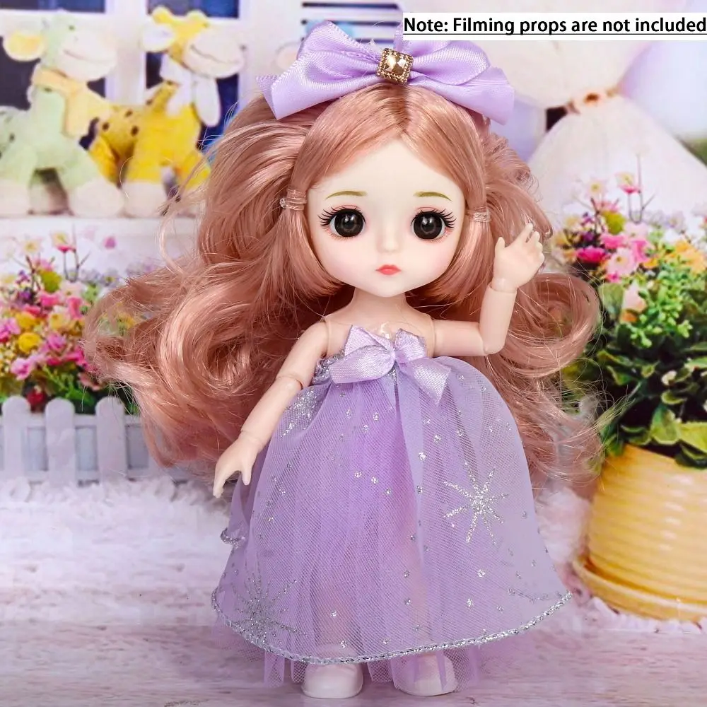 Viso rotondo Grandi occhi 16 cm BJD Doll 16 cm Figura mobile Faccia carina BJD Doll Dolce scala 1/12 Bjd Mini 16 cm Doll Girl Toy
