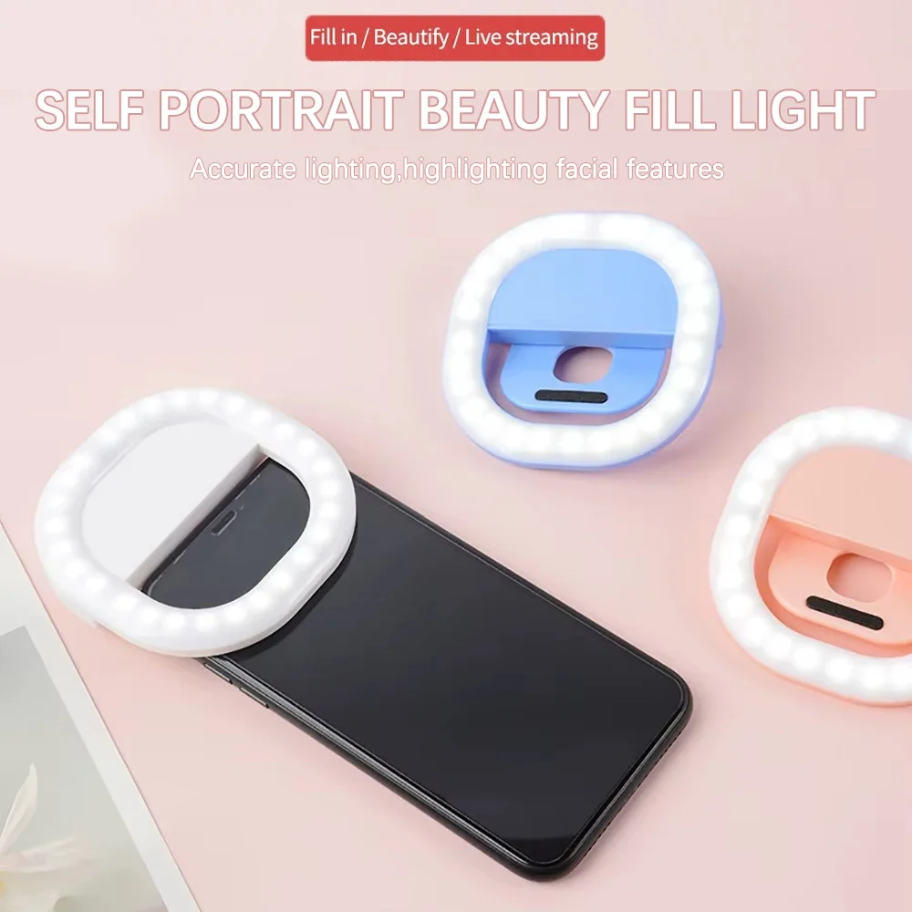 

Phone Selfie Ring Light Portable Clip-On LED Fill Light for Live Streaming Selfie Photography TikTok Zoom Calls Video Conference