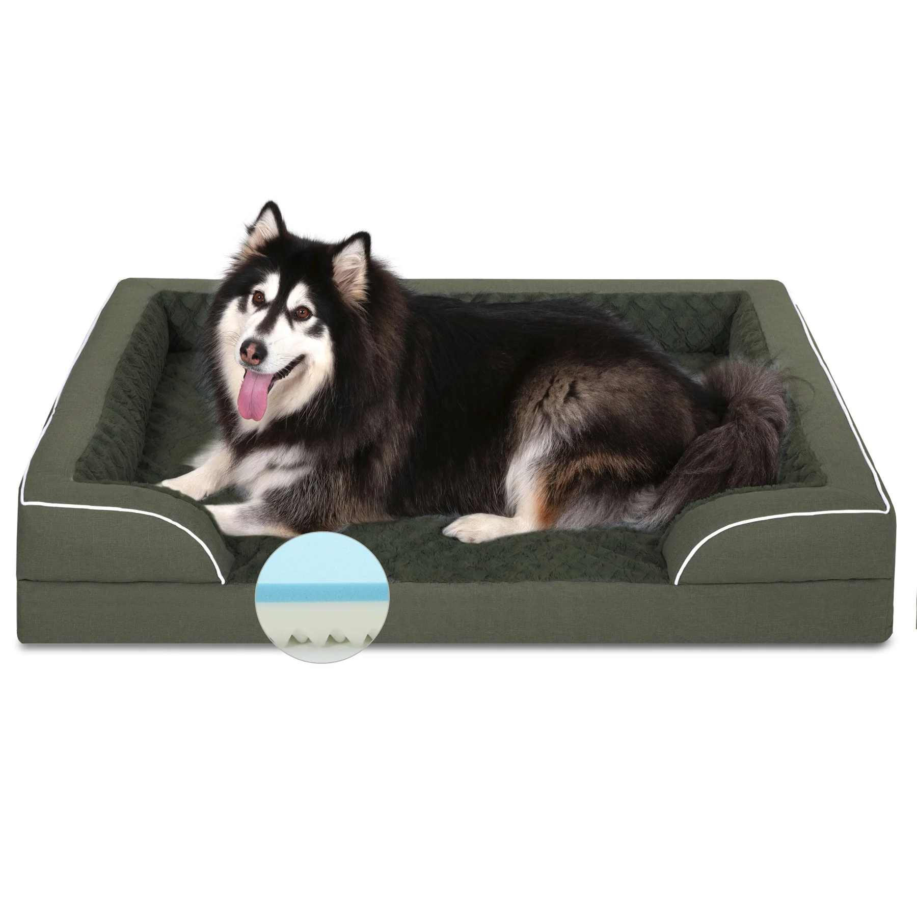 

Extra Large Orthopedic Dog Bed with Waterproof Memory Foam Cooling Bolsters Nonskid Bottom Removable Washable Cover for Cats