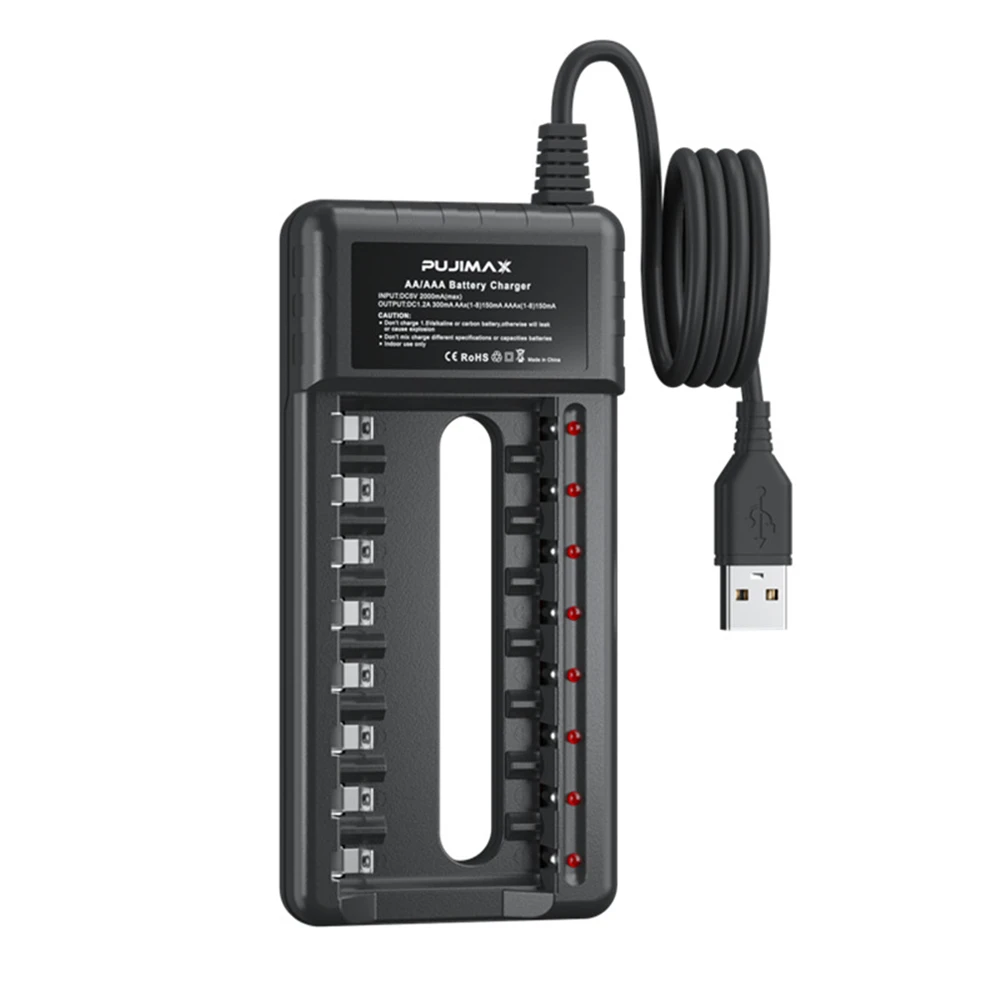 8 Slots Battery Charger Intelligent For AA/AAA Ni-Cd Rechargeable Batteries with LED indicator light For Remote Control Micropho