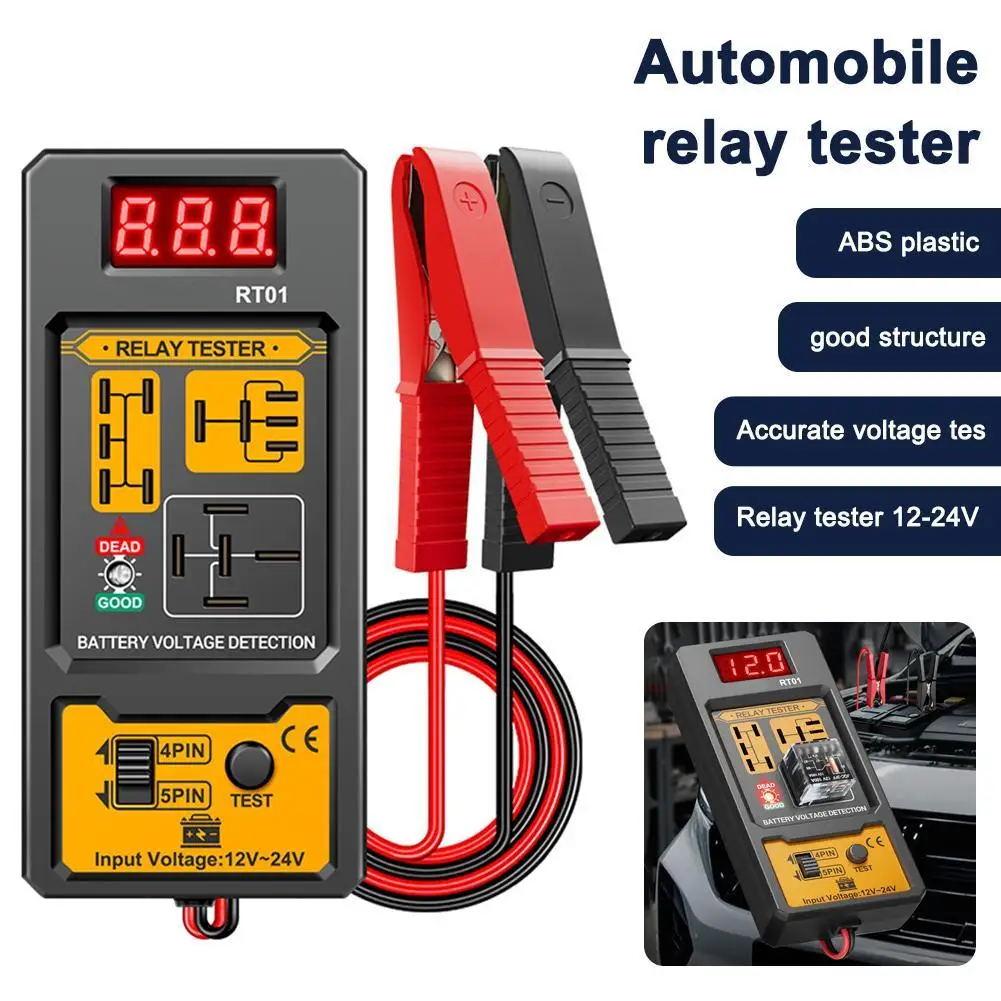 

Automobile Relay Tester 12-24V Battery Voltage Tester Multi-function Test Interface Four Foot Five Precision Voltage Relay