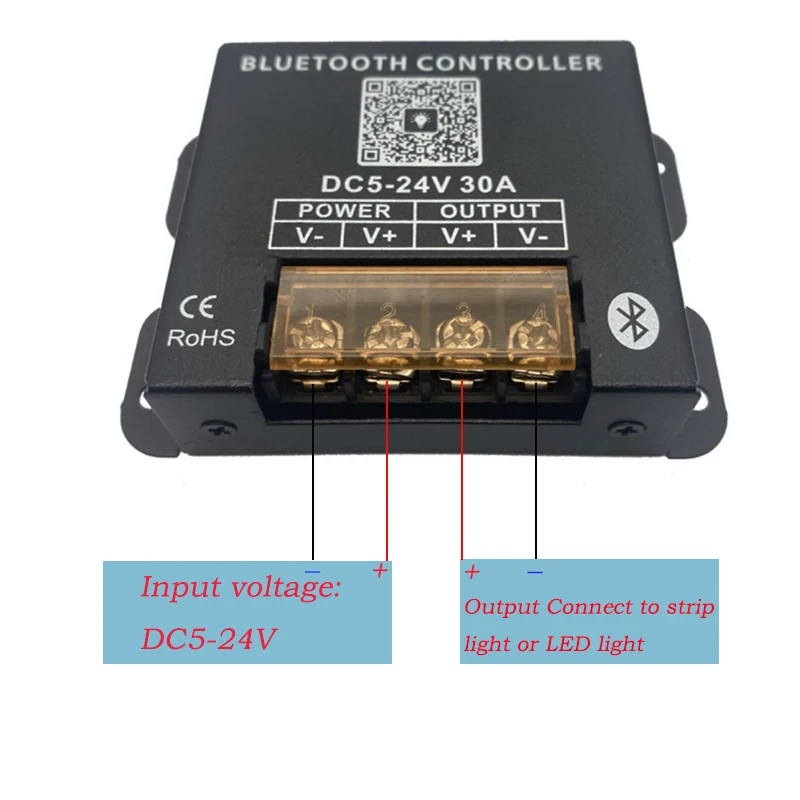 DIM Smart LED Bluetooth Controller DC5V 12V 24V 30A Dimmer with Wireless RF 25 Key Remote for Monochrome Strip 5050 2835 Dimming