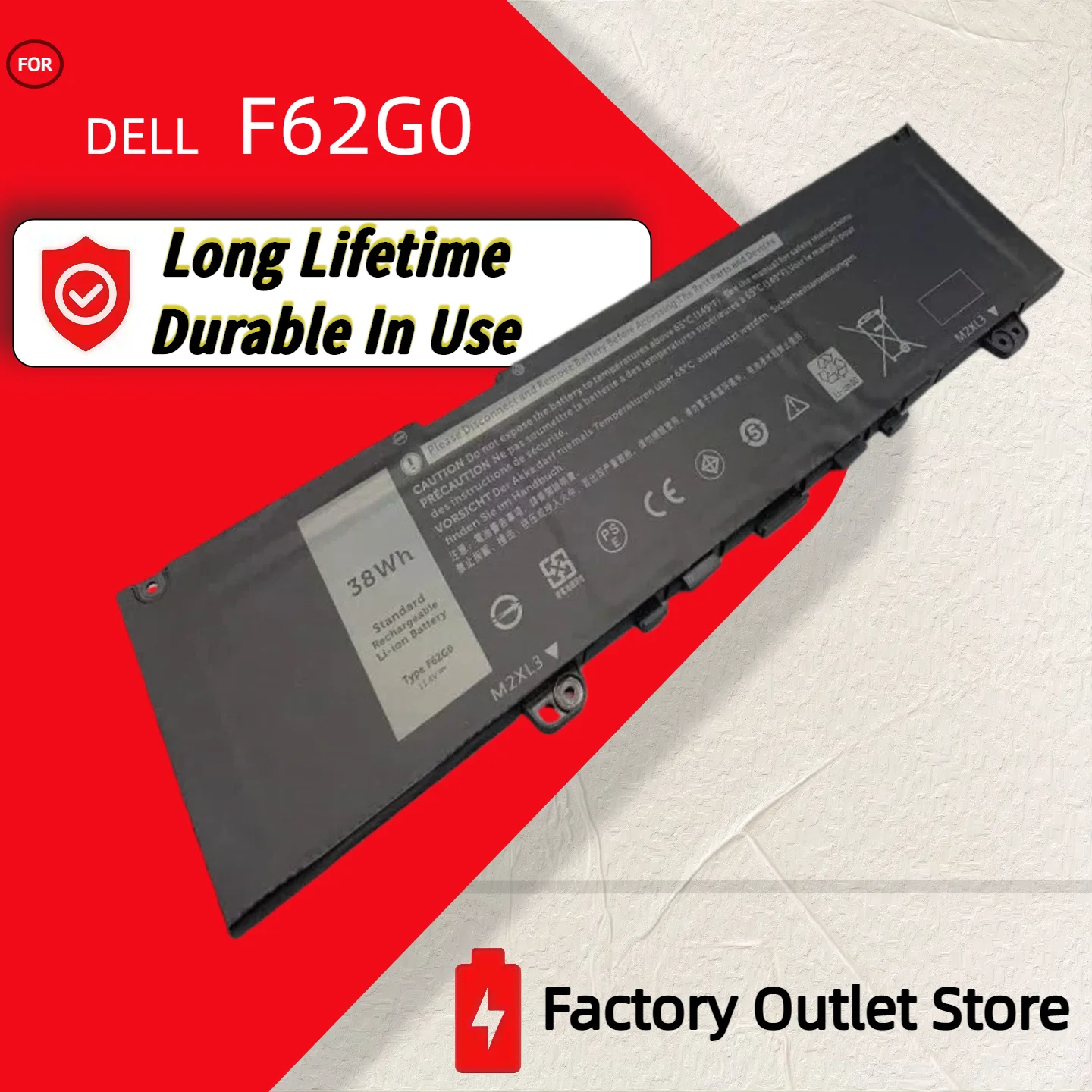

Wholesale And Retail❗❗❗ F62G0 Battery For Dell Inspiron 13 7386 2-in-1 5370 7370 7380 7373 Vostro 5370 RPJC3 P91G P83G P87G