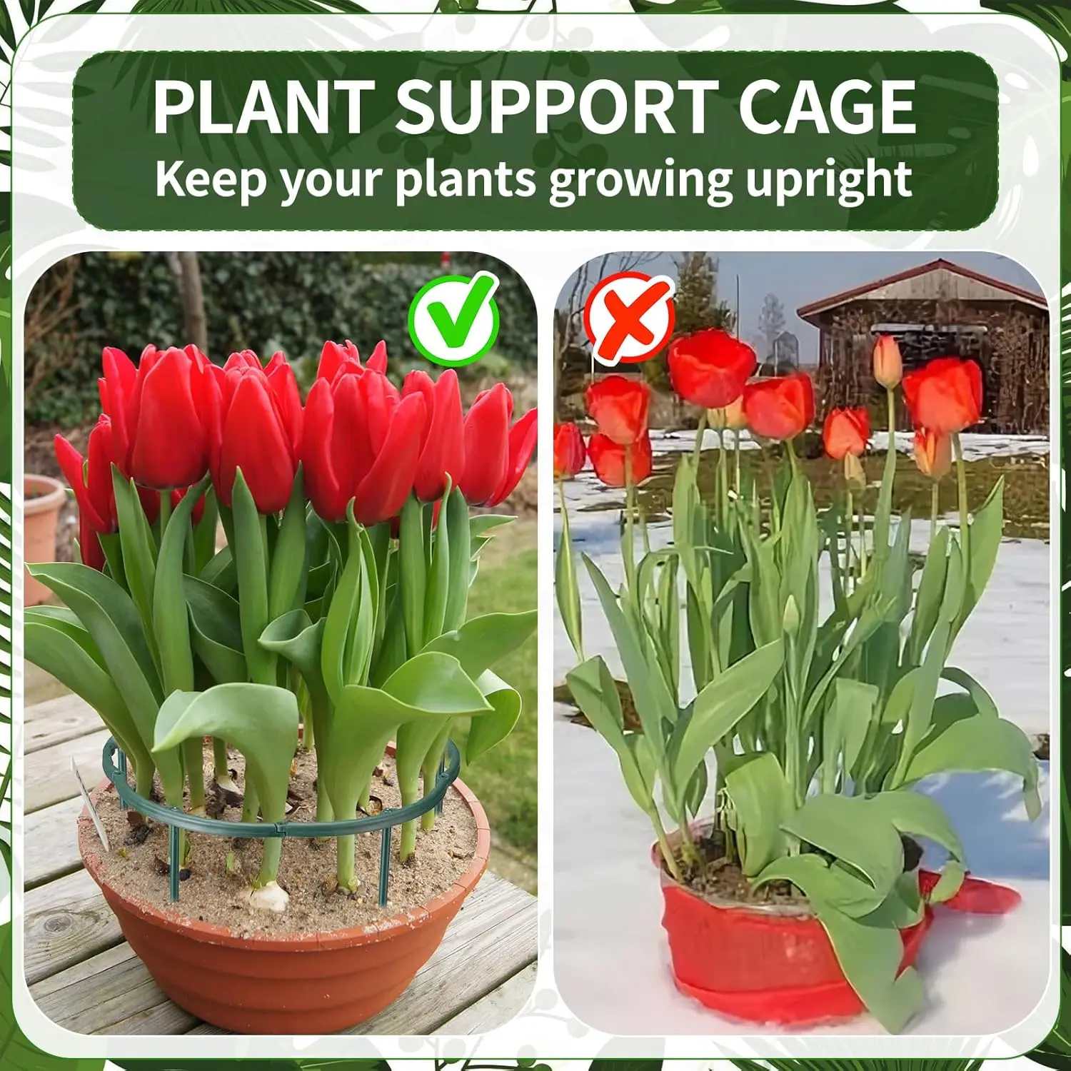 1/16pcs Plant Support Stake Flower Greenhouse Arrangement Fixing Rod Holder Stand Pile Indoor Flower Plant Vine Climbing Bracket