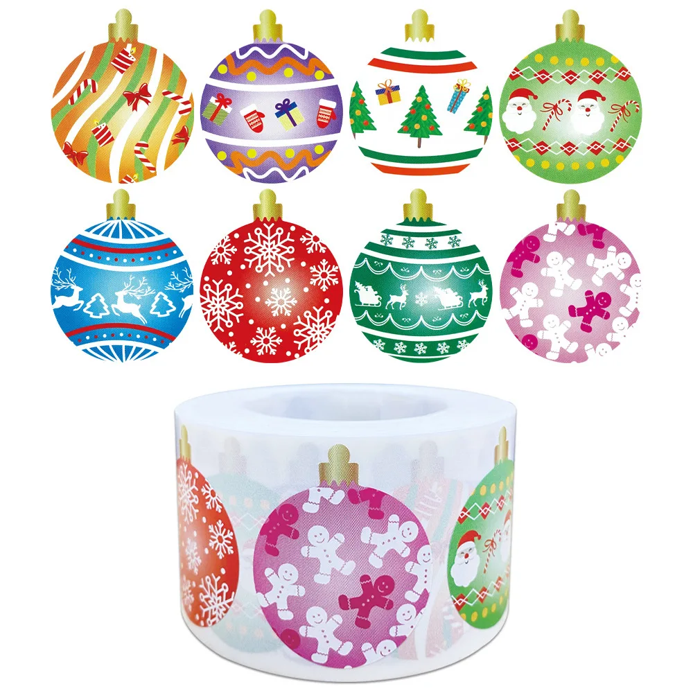 100-500Pcs Colorful Balloon Sticker 8 Designs for Christmas Party Gift Window Decoration Xmas Gift Boxes Thank You Decor Sticker