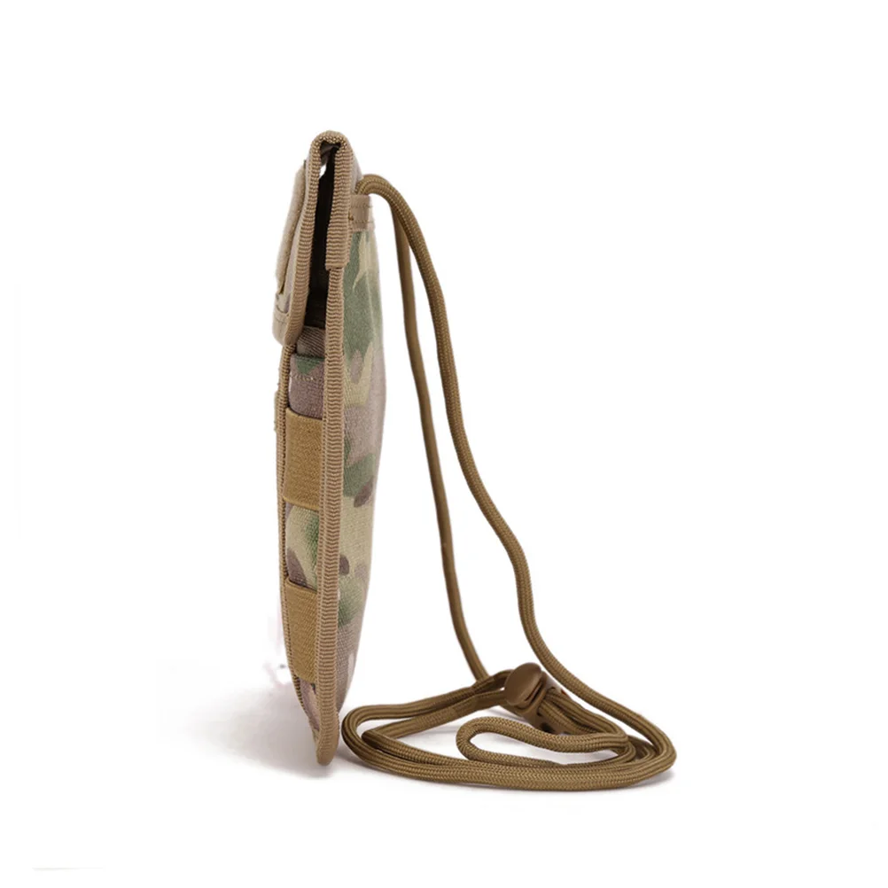 

1pc Camouflage Id Pouch Premium Outdoor Cards Storage Bag Adjustable Strap Lightweight For Hiking Biking Dog Walking Hunting