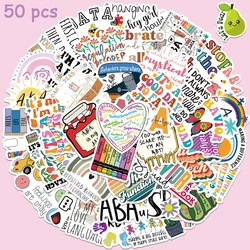 50pcs ABA Colourful Good Day Stickers Aesthetic Graffiti Decals For Laptop Luggage Scrapbook Skateboard Guitar Phone Stickers