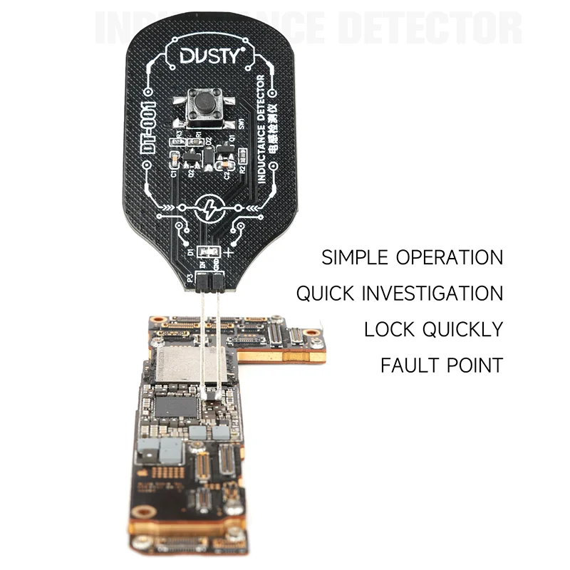 

Dusty DT-001 тестер индуктивности, инструмент для ремонта материнской платы, электромагнитная индукция, проверка неисправностей для печатной платы