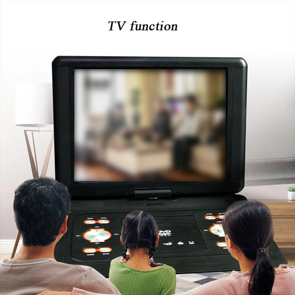 23.8 Inch Portable DVD Player with 270° Swivel HD Screen Support Car TV DVD Player with Game Function Car Charger AC Adapter