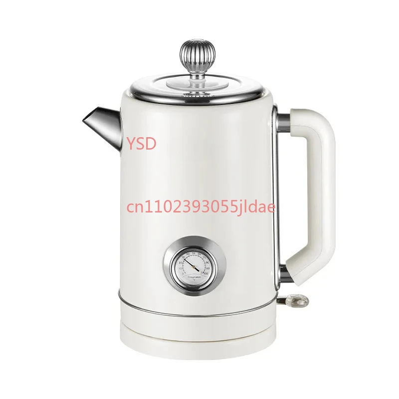1.8L Retro Water Boiling Pot, 304 Stainless Steel High Power Electric Kettle with Temperature Gauge