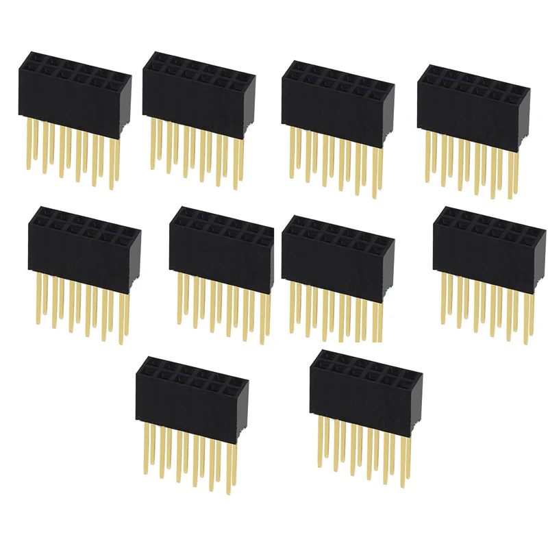 10 Stück 2,54mm Rastermaß Gerade Stiftleiste Steckverbinder 1x6/1x8/1x10/1x15/1x20/1x40 2x6/2x8/2x10/2x20 Einreihig/Zweireihig PC