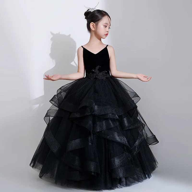 

Girls' Dress Luxury Niche High-end Grade Exam Birthday Little Gift Piano Performance Princess Dress Elegant Evening Performance