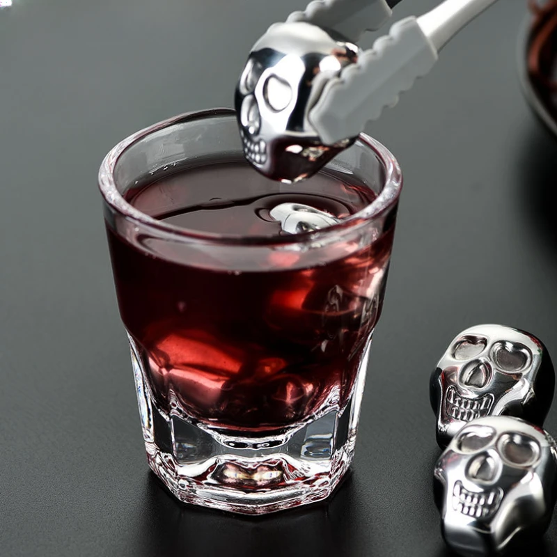 Skeleton 304 Stainless Steel Ice Cubes, Red Wine Ice Cubes, Whiskey Ice Cubes, Whiskey Red Wine Ice Tartar Stones