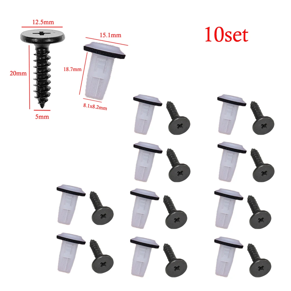 

10 Set Car Wheel Arch Fender Lining Screw Grommets Clips For Honda 90664STKA01 / 90103TA0000 Car & Truck Parts