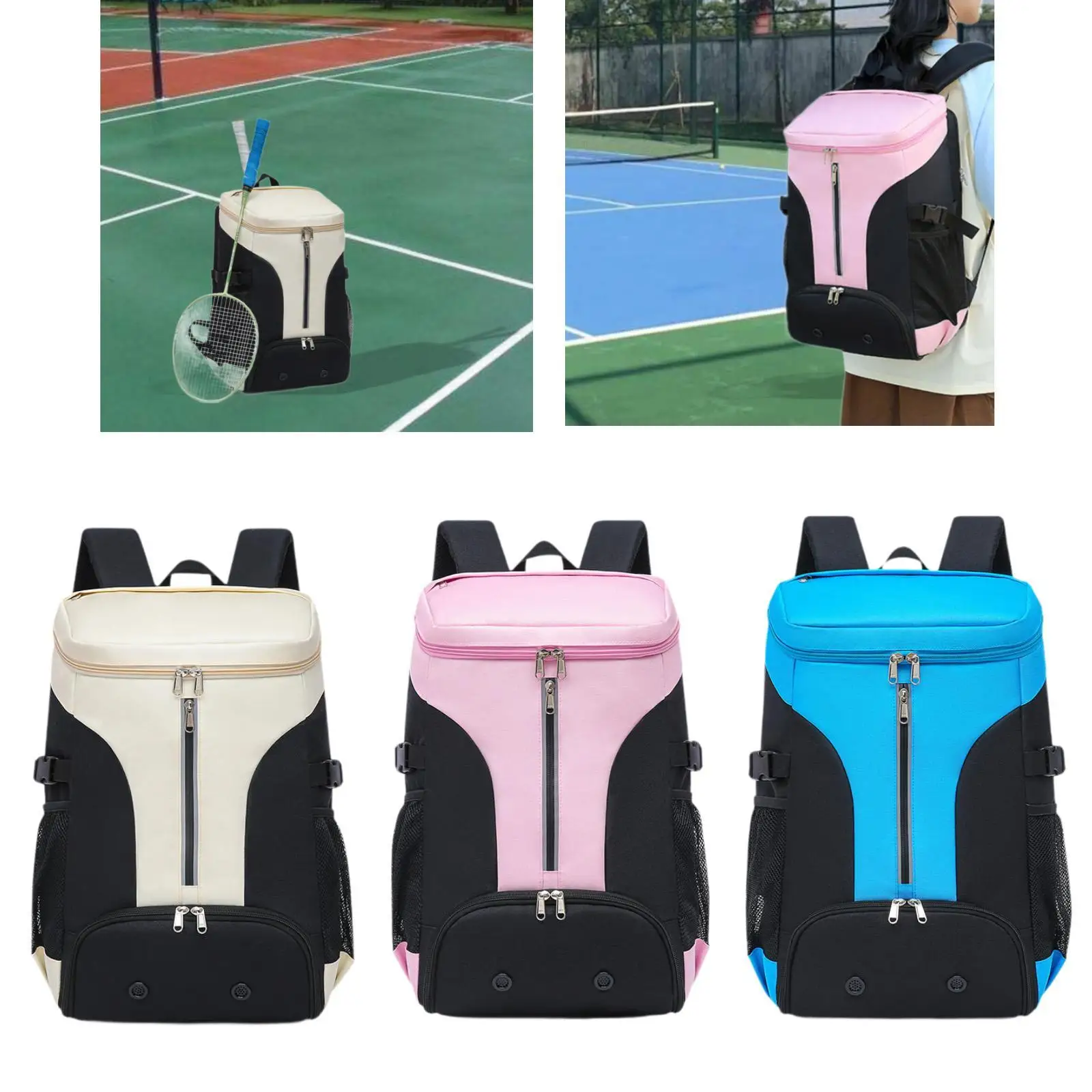 Zaino da Badminton con scomparto per scarpe tracolla regolabile borsa sportiva zaino da Tennis per attività all'aperto viaggi palestra donna uomo