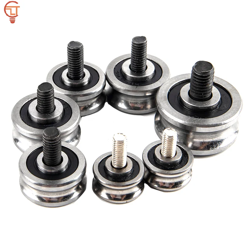 SG15+M5 SG20+M6 SG25+M8 Screw Steel Pulley Ball Bearings Track Guide Roller