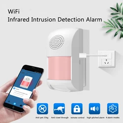 TUYA-Sensor de movimiento PIR para el hogar, sistema de alarma antirrobo, Detector de movimiento infrarrojo, Control remoto, temporizador de inmunidad para mascotas, desarmado de brazo