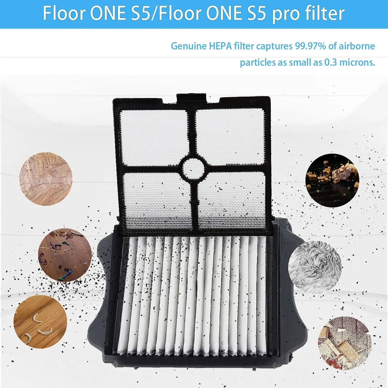 Floor ONE S5 sostituzione filtro HEPA e rullo a spazzola per Tineco Floor ONE S5/Floor One S5 Pro aspirapolvere a secco senza fili