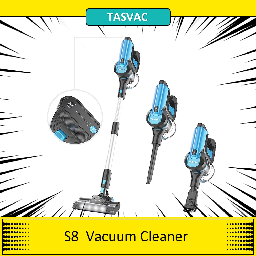 TASVAC S8 aspirapolvere senza fili 23KPa aspirazione forte con filtro HEPA lavabile adatto per auto familiari Carpe per peli di animali domestici