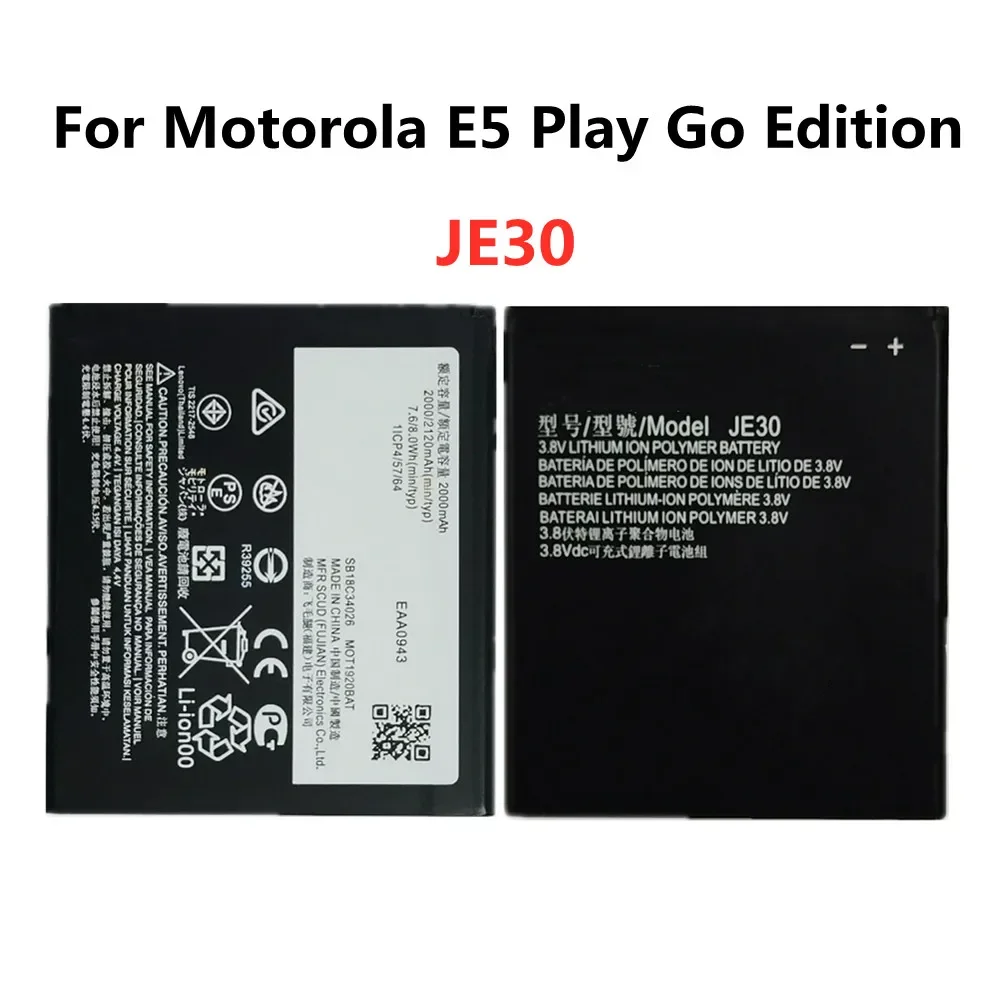 

New Genuine Battery JE30 For Motorola Moto E5 Play Go Edition Mobile Phone Battery Batteries Bateria 2120mAh Fast Shipping