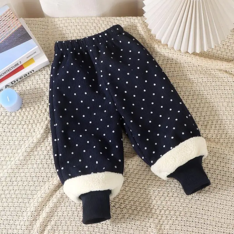 Hot Girl Winter Pants Autumn Thicken Sweatpants Elastic Waist Pants Child Keep Warm Versatile Fashion Kawaii New Casual Clothing