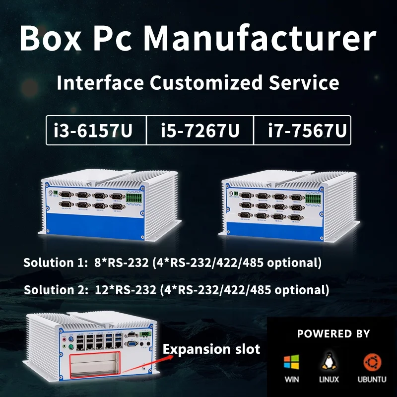 Factory direct wholesale price single board computer Embedded Fanless pc industrial mini box pc small pc sdd With Expand Slot