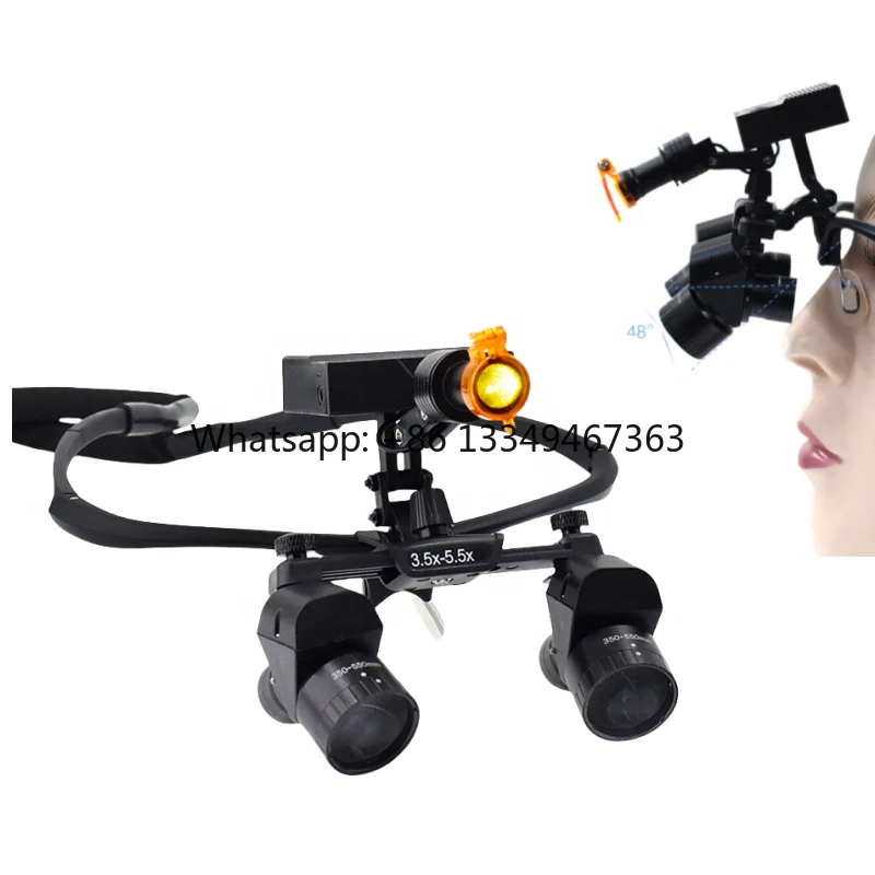 

New Magnification Lenses 6x Dental Glass Headlight Dental Ergonomic Loupes With Light Oral Surgery Dental Angle Magnifier