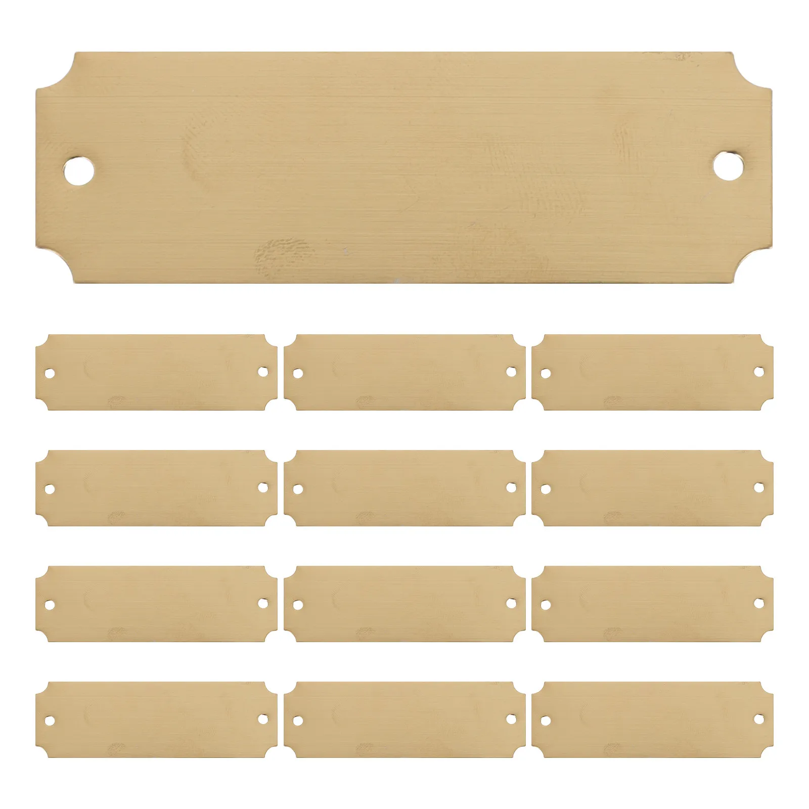 12Pcs Stainless Steel Rectangle Blank Name Tags 3x1 Inches for DIY Engraving Jewelry Luggage Identification Metal Engraving