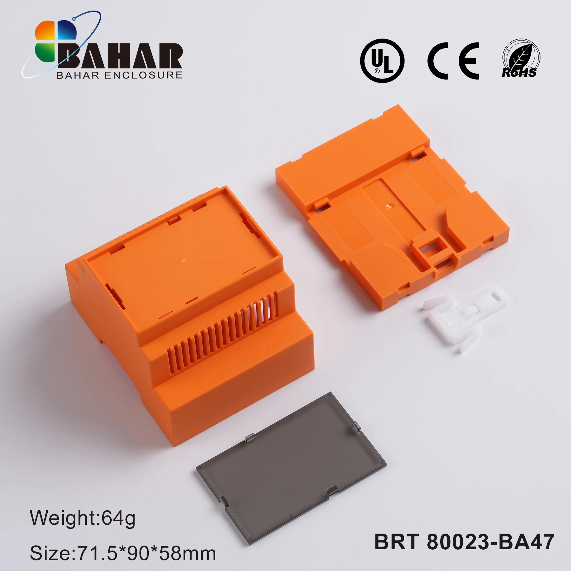 DIN Rail Plastic Enclosure Box, Industrial PLC Control Housing, ABS Flame‑Retardant Material Electronic PCB Shell